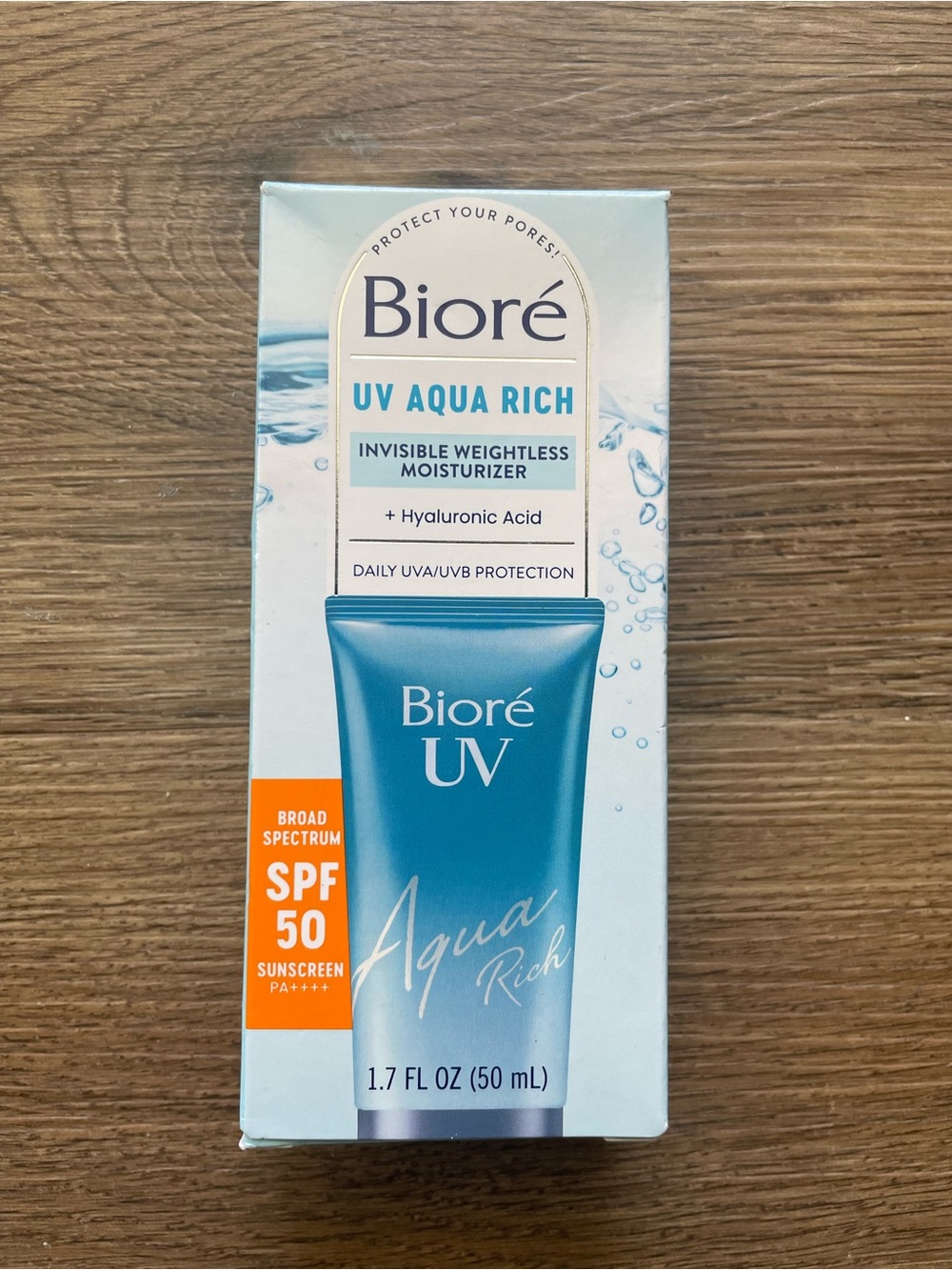 Biore UV Aqua Rich SPF 50 Invisible Weightless Moisturizer - NEW